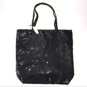 Black Sequin Tote Bag
